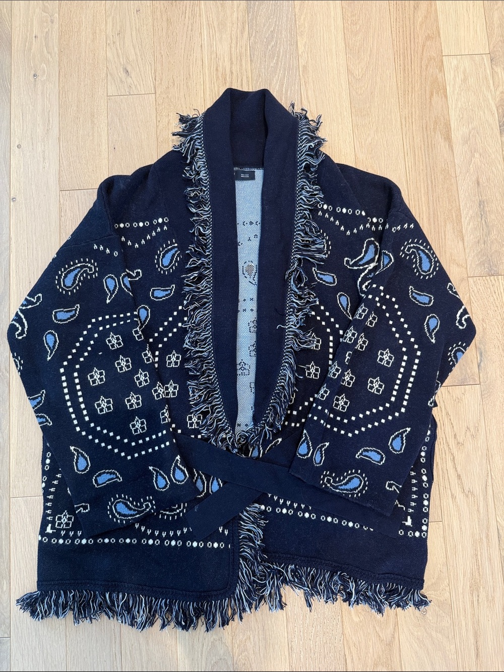 Gap Bandana Pattern Fringe Cardigan